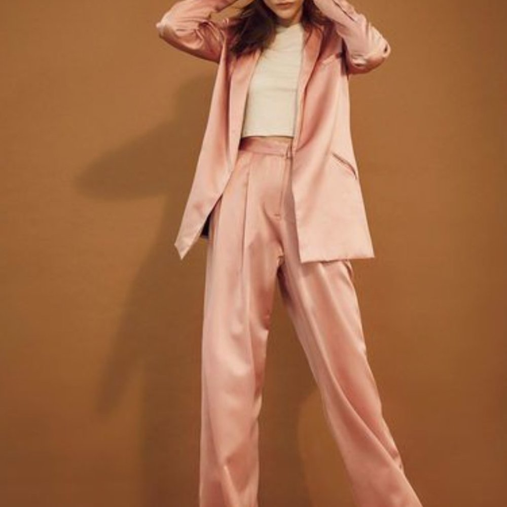 NWT Reformation Rumi Wide Leg and High Waisted Trousers 100% silk